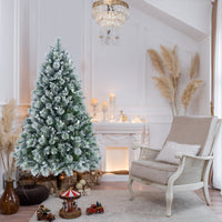 HKM-520915 4FT Snow Flocked Artificial Christmas Tree with 404 Realistic PE Tips for Home and Office Decor