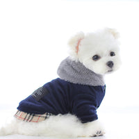 HKM-5209789 Velvet Cotton Bichon Dog Coat for Spring, Autumn, and Winter - Casual Four-Legged Style