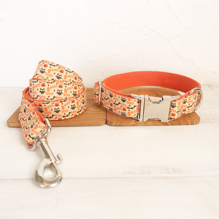 HKM-520979 Pet Traction Rope Collar Set - Adjustable Polyester Leash and Collar for Dogs in Various Styles and Sizes