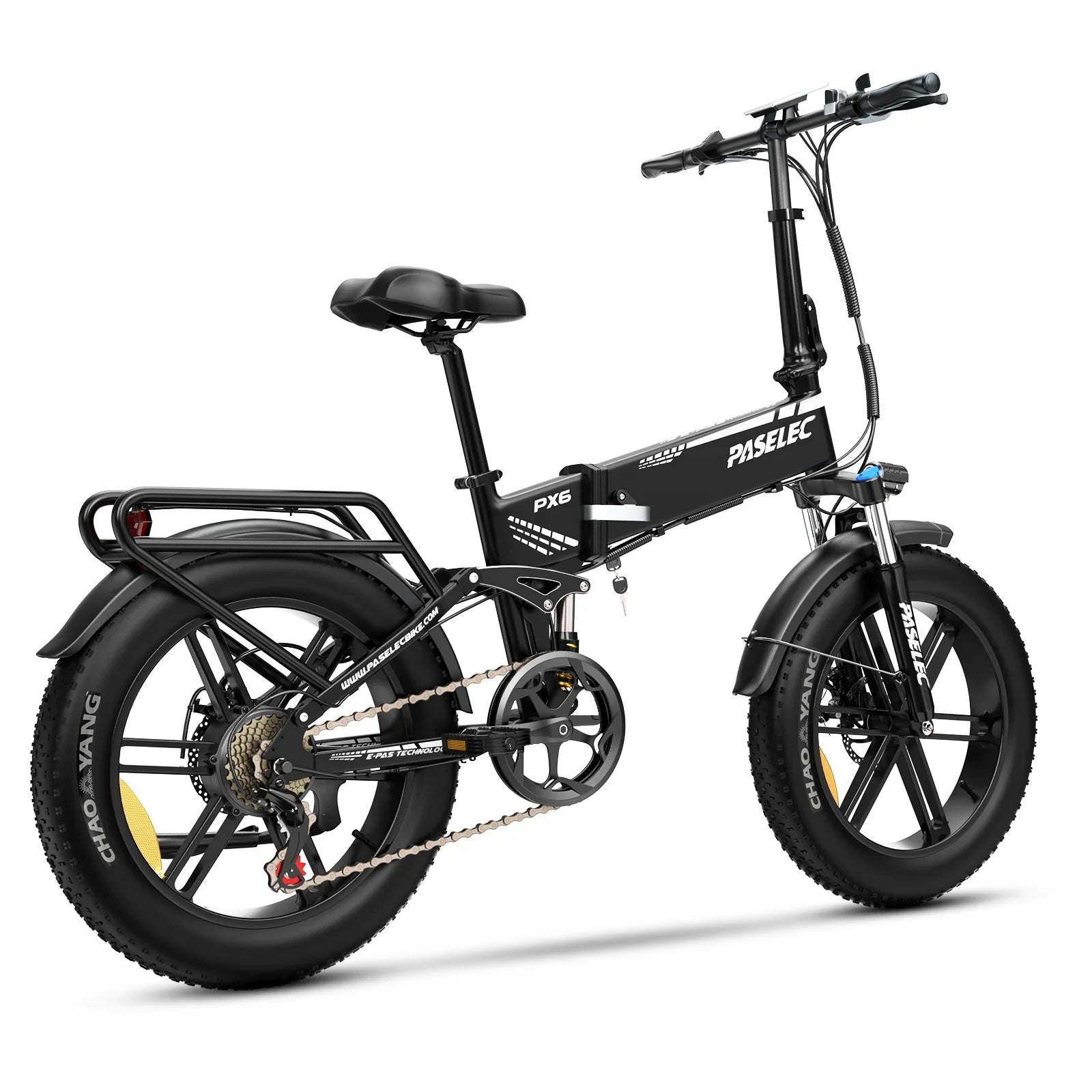 HKM-521107 20-Inch Folding Electric Fat Tire Bike with 7 Speed Gear and 13AH Lithium Battery