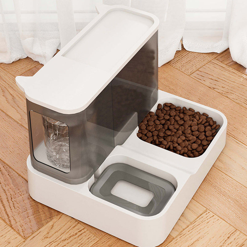 HKM-5211197 Automatic Cat Feeder and Water Dispenser with Large Capacity in Grey, Blue, and Pink
