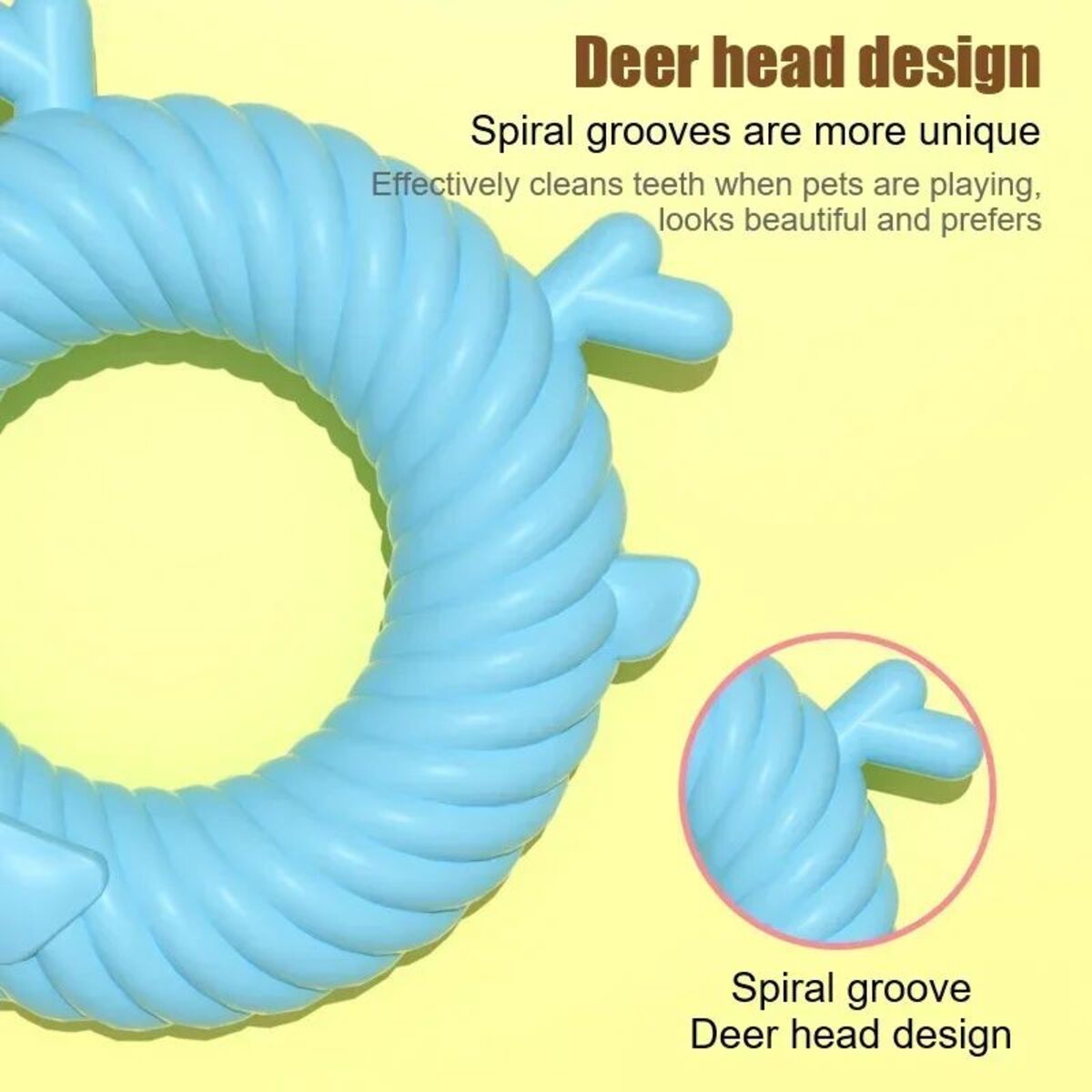 HKM-5212605 Interactive Dog Teething Plush Toy - Chew and Teeth Cleaning Deer Shape for Small to Large Dogs