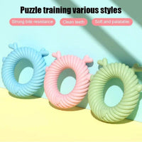 HKM-5212605 Interactive Dog Teething Plush Toy - Chew and Teeth Cleaning Deer Shape for Small to Large Dogs