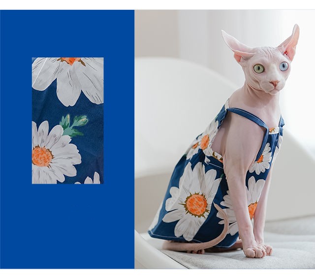 HKM-5212733 Cotton Dress for Pets in Various Sizes (XS, S, M)