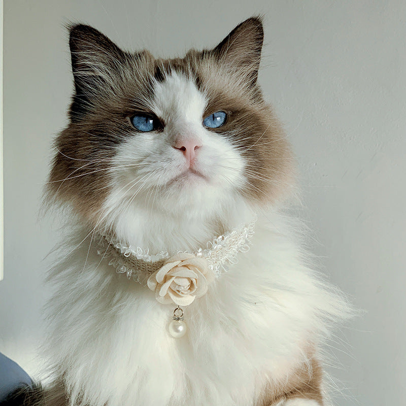 HKM-5213117 Stylish Magnolia Flower Fragrance Collar Accessory for Cats and Dogs