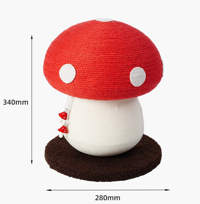 HKM-5214397 Self-Healing Cat Climbing Frame with Cotton Rope – Red Mushroom Design, 340*280cm