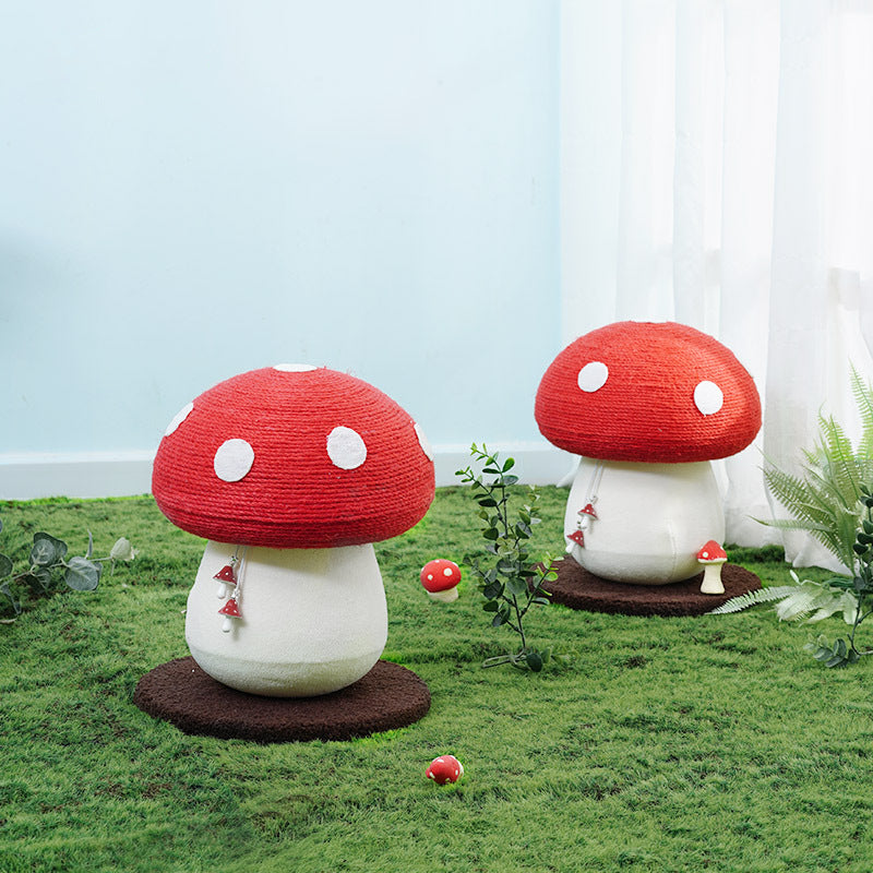 HKM-5214397 Self-Healing Cat Climbing Frame with Cotton Rope – Red Mushroom Design, 340*280cm