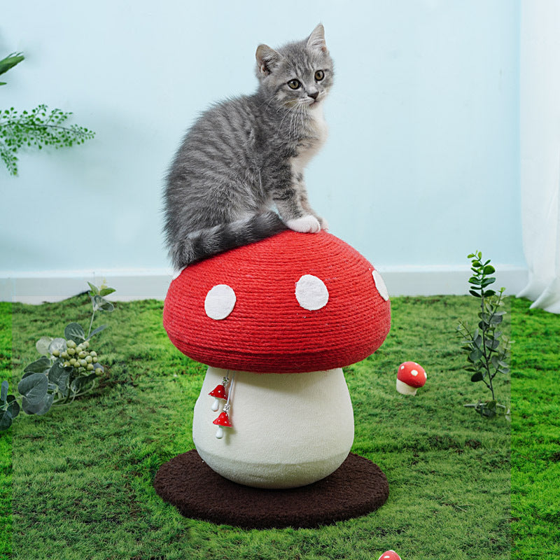 HKM-5214397 Self-Healing Cat Climbing Frame with Cotton Rope – Red Mushroom Design, 340*280cm