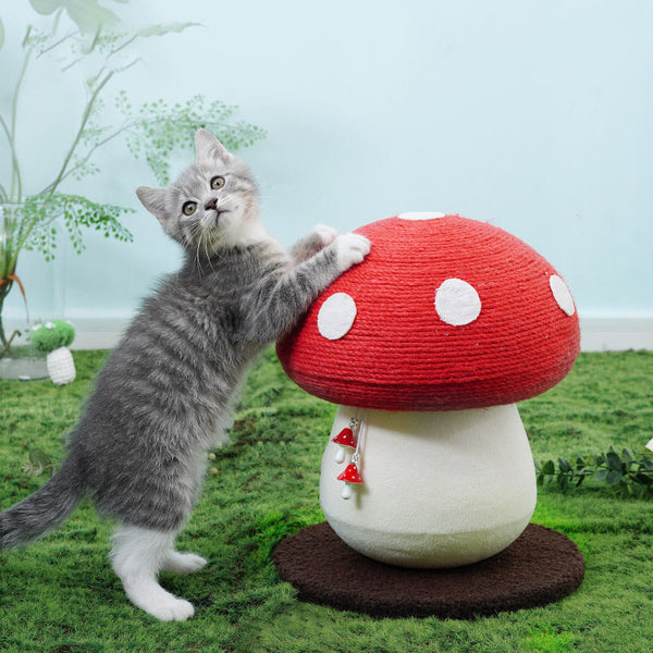 HKM-5214397 Self-Healing Cat Climbing Frame with Cotton Rope – Red Mushroom Design, 340*280cm