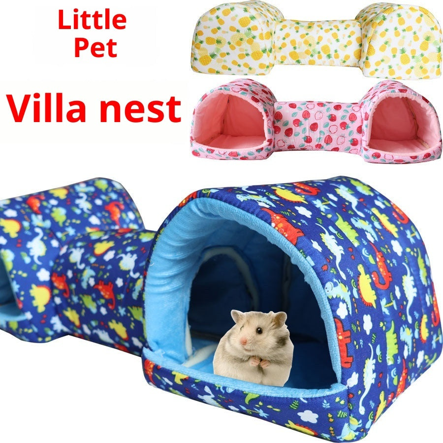 HKM-5214781 Cozy Polyester Nest for Small Pets - Warmth Retention Villa for Hamsters, Squirrels, Guinea Pigs & More