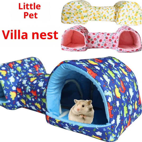HKM-5214781 Cozy Polyester Nest for Small Pets - Warmth Retention Villa for Hamsters, Squirrels, Guinea Pigs & More