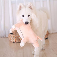HKM-5215933 Bite-Resistant Plush Pig Toy for Pets - 37x23CM Interactive Molar Chew Toy