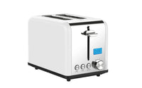 HKM-521683 Stainless Steel 2-Slice Electric Toaster with LCD Display and Grill Function