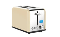 HKM-521683 Stainless Steel 2-Slice Electric Toaster with LCD Display and Grill Function