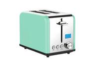 HKM-521683 Stainless Steel 2-Slice Electric Toaster with LCD Display and Grill Function