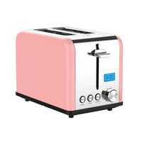 HKM-521683 Stainless Steel 2-Slice Electric Toaster with LCD Display and Grill Function