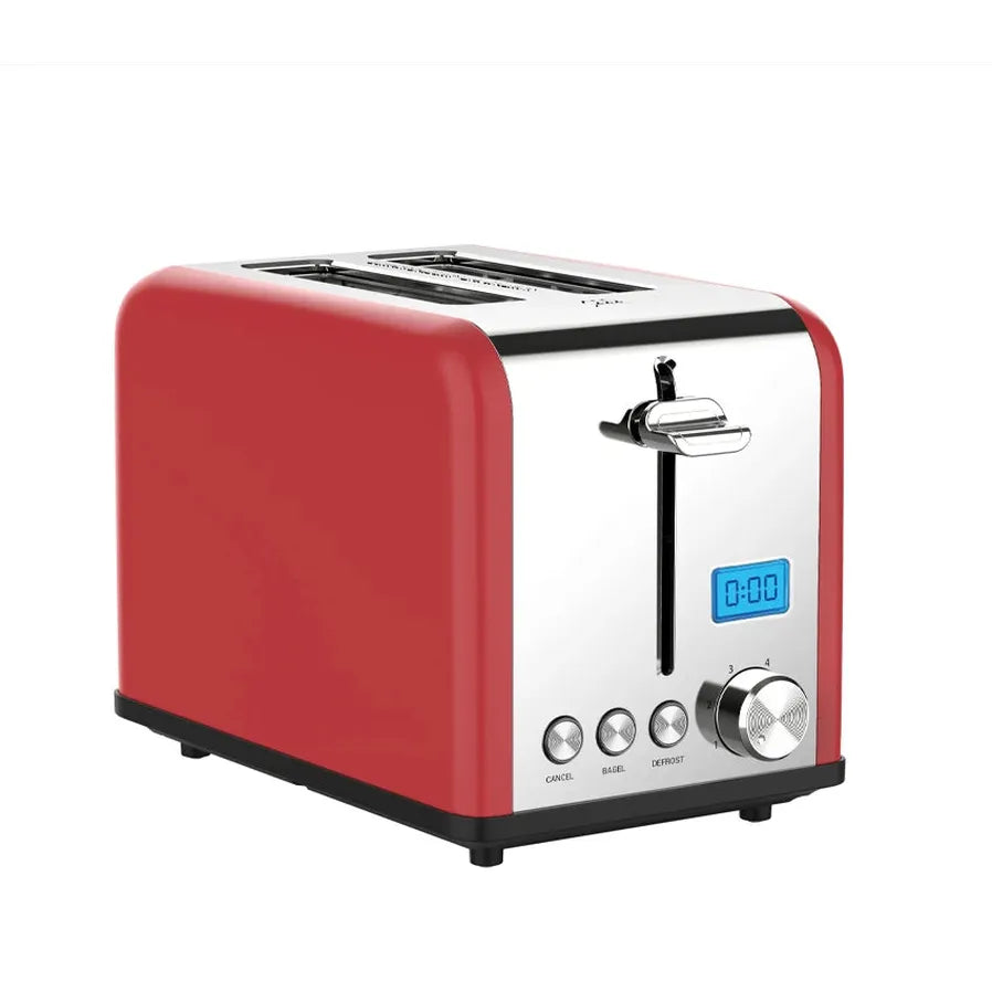 HKM-521683 Stainless Steel 2-Slice Electric Toaster with LCD Display and Grill Function
