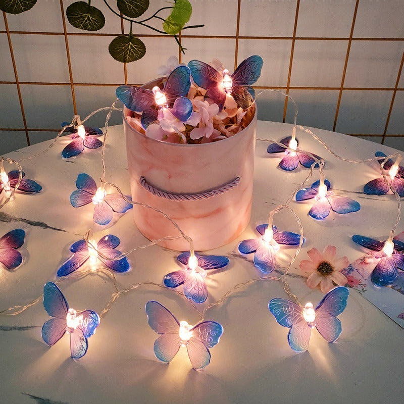 HKM-521747 Butterfly LED String Light Wreath - Warm White, 10 Beads, 1.5m, Battery Operated, Holiday & Wedding Decor