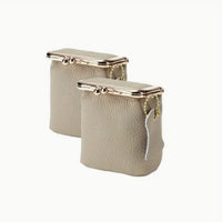 HKM-521811 Genuine Leather Mini Wallet with Kiss Lock Closure for Coins and Essentials