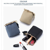 HKM-521811 Genuine Leather Mini Wallet with Kiss Lock Closure for Coins and Essentials