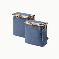 HKM-521811 Genuine Leather Mini Wallet with Kiss Lock Closure for Coins and Essentials