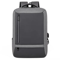 HKM-522003 Stylish Black Waterproof Laptop Backpack with Durable Zipper and USB Access for Students and Outdoor Use