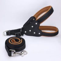 HKM-5220157 Triangle Chest Strap for Dogs and Cats - Adjustable Nylon Harness with Leash Options