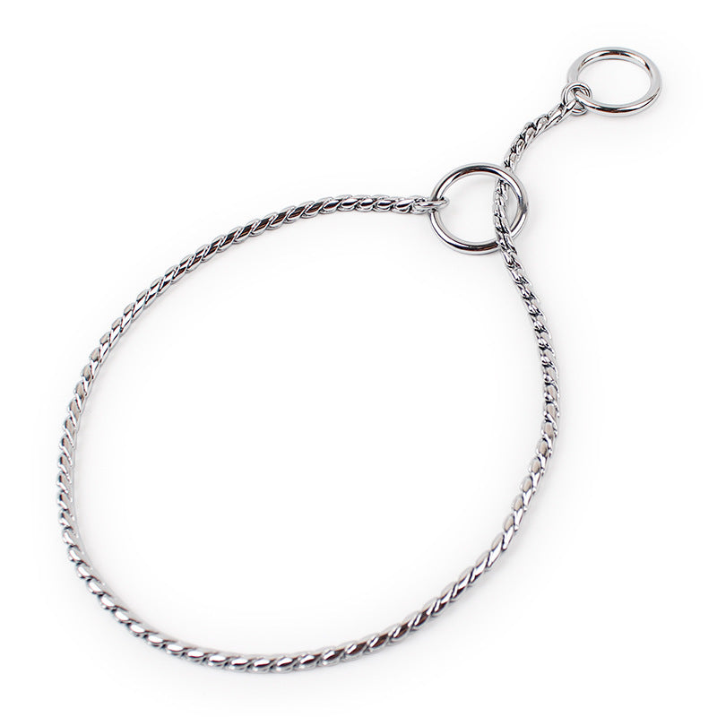 HKM-5220669 Twisted Chain Stainless Steel Pet Choker in Silver