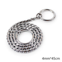HKM-5220669 Twisted Chain Stainless Steel Pet Choker in Silver