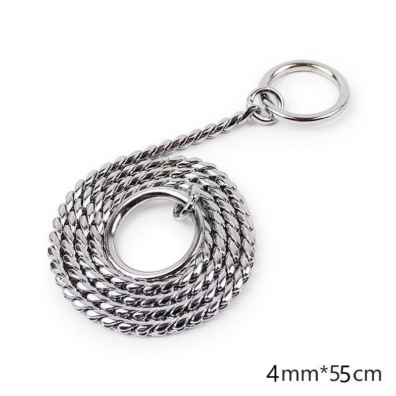 HKM-5220669 Twisted Chain Stainless Steel Pet Choker in Silver