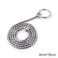HKM-5220669 Twisted Chain Stainless Steel Pet Choker in Silver