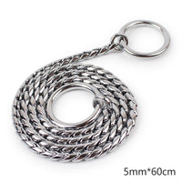 HKM-5220669 Twisted Chain Stainless Steel Pet Choker in Silver