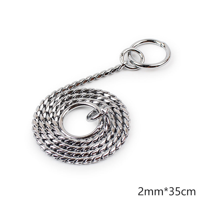 HKM-5220669 Twisted Chain Stainless Steel Pet Choker in Silver