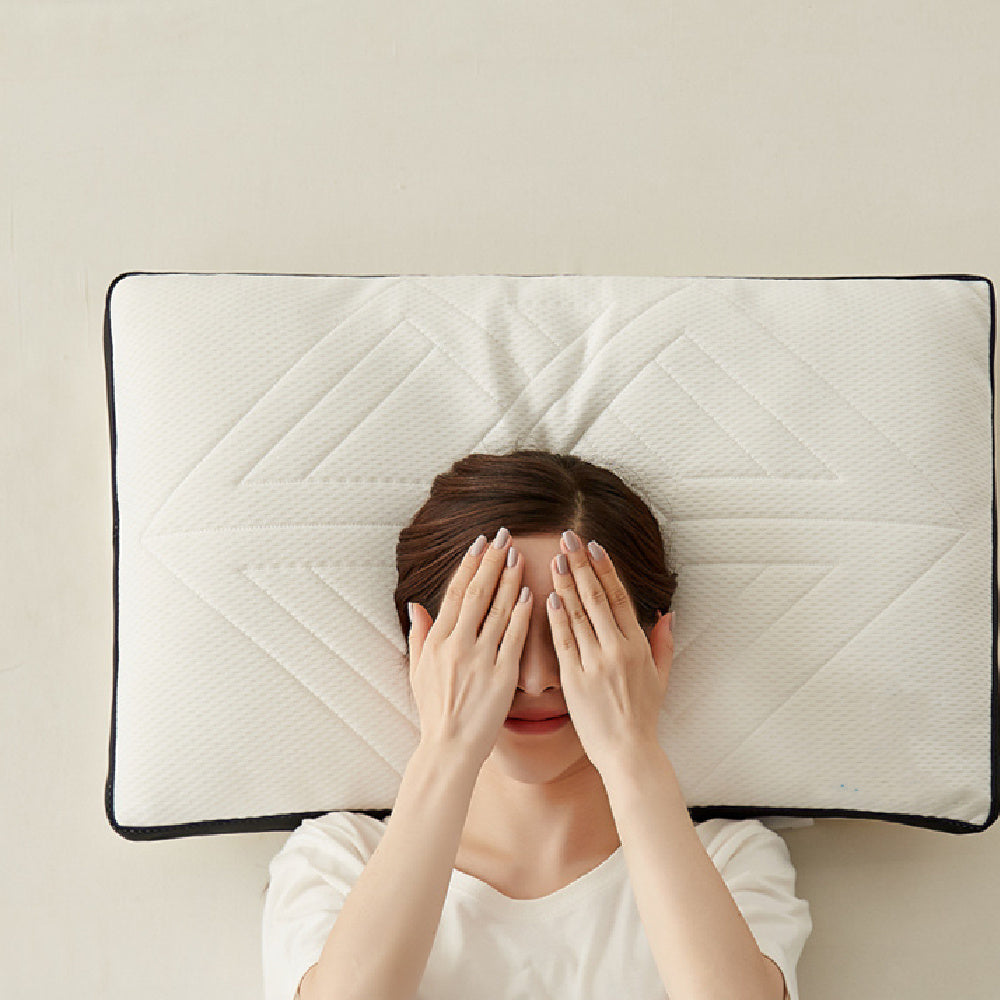HKM-522067 Technology Latex Sleep Pillow - Rectangular Design with Common Fiber Filler - Size 48x74 cm