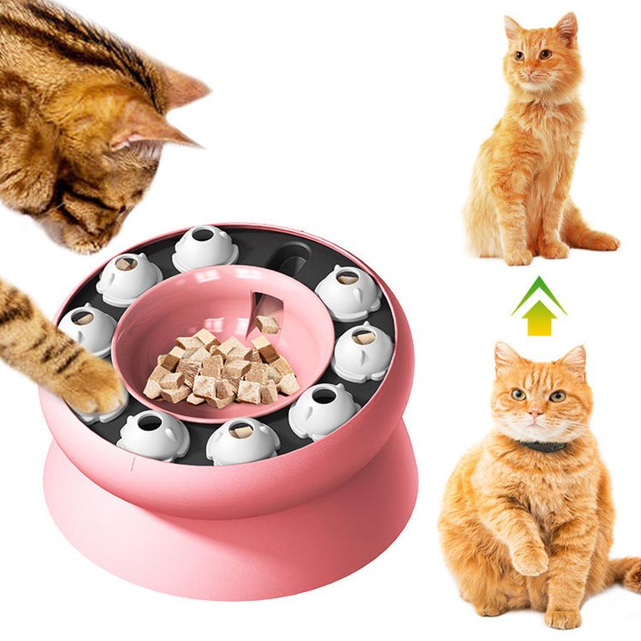 HKM-522131 Elevated Interactive Cat Slow Feeder Puzzle for Dry Food and Treats
