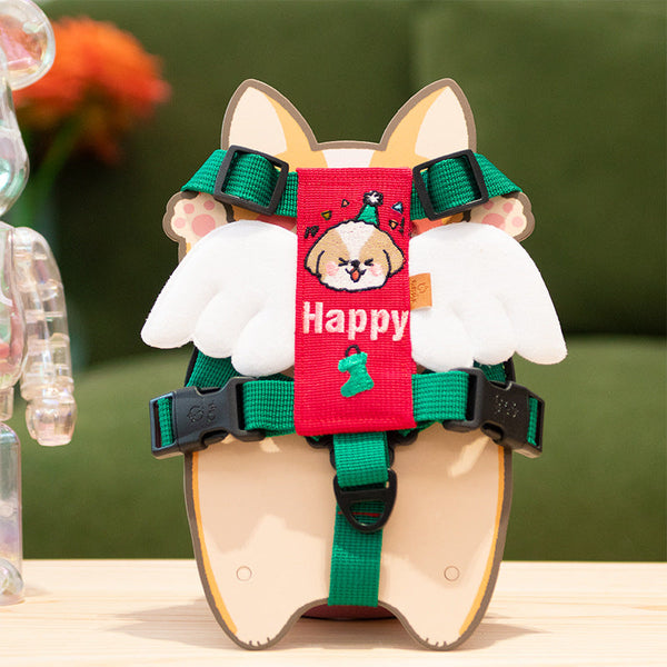 HKM-5222717 Pet Angel Wings Embroidered Chest Strap for Dogs - Various Colors & Sizes Available