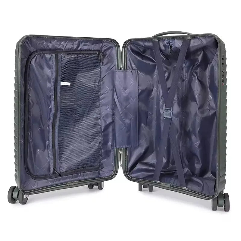 HKM-522323 Custom Colour Designer 3-Piece Trolley Luggage Set - Carry-On Suitcase 20, 24, 28 Inch PP Material