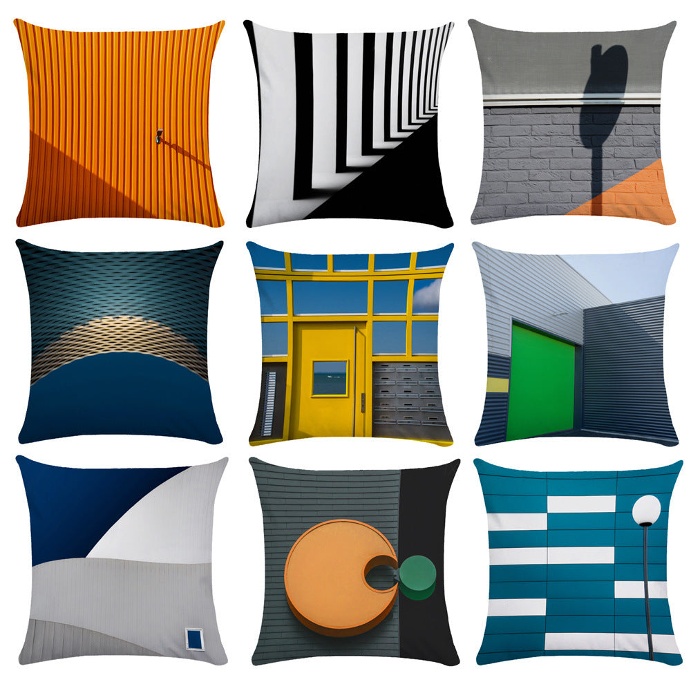 HKM-522323 Morandi Abstract Plush Pillowcase for Living Room, Bedroom, and More