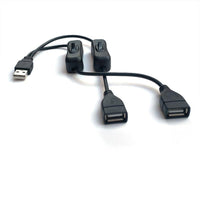 HKM-522323 Mounted USB Data and Charging Cable Extension Adapter - 15cm Length, Flame Retardant Design