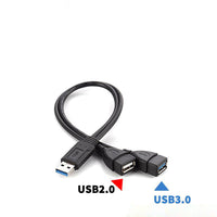 HKM-522323 Mounted USB Data and Charging Cable Extension Adapter - 15cm Length, Flame Retardant Design