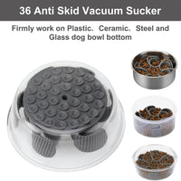 HKM-5224125 Silicone Slow Feeding Bowl Insert with Suction Cups for Dogs - Red/Grey