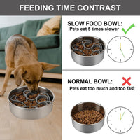 HKM-5224125 Silicone Slow Feeding Bowl Insert with Suction Cups for Dogs - Red/Grey