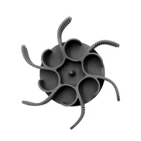 HKM-5224125 Silicone Slow Feeding Bowl Insert with Suction Cups for Dogs - Red/Grey