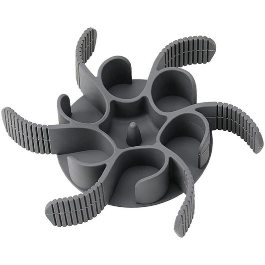 HKM-5224125 Silicone Slow Feeding Bowl Insert with Suction Cups for Dogs - Red/Grey