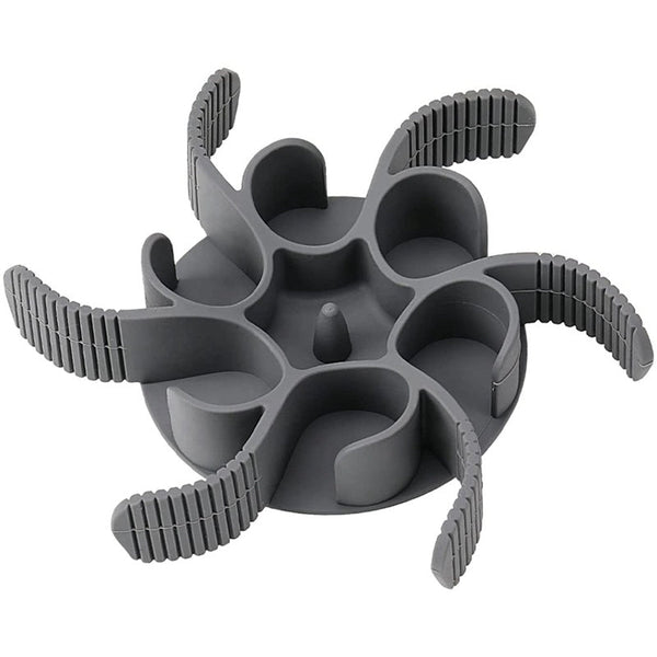 HKM-5224125 Silicone Slow Feeding Bowl Insert with Suction Cups for Dogs - Red/Grey