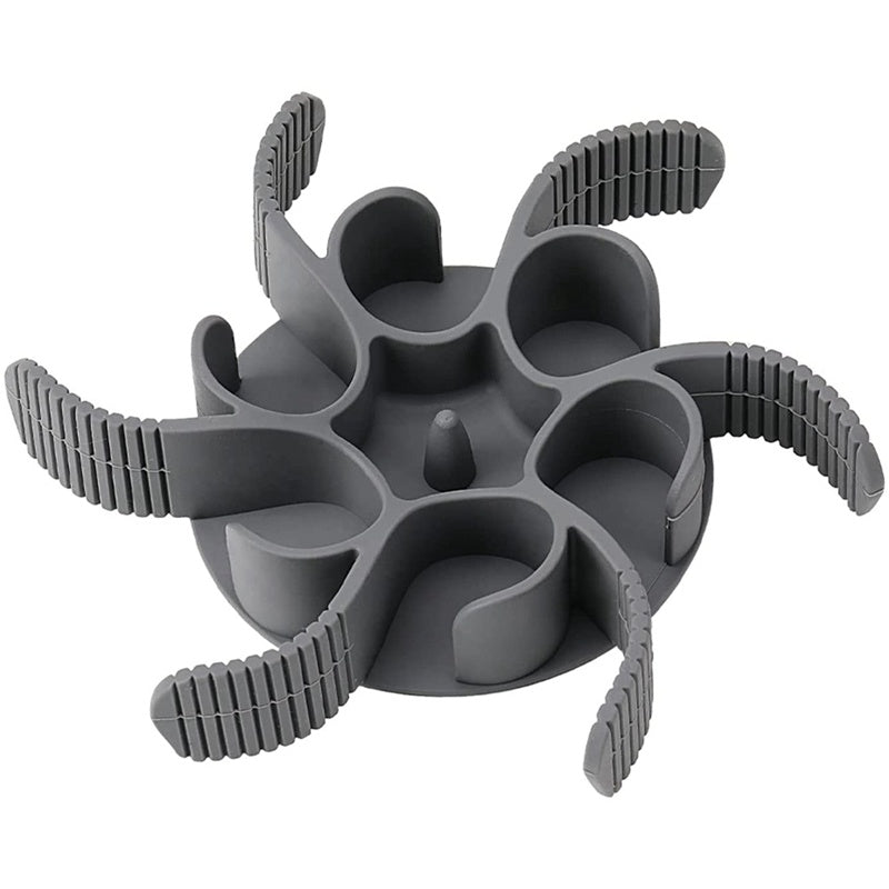 HKM-5224125 Silicone Slow Feeding Bowl Insert with Suction Cups for Dogs - Red/Grey