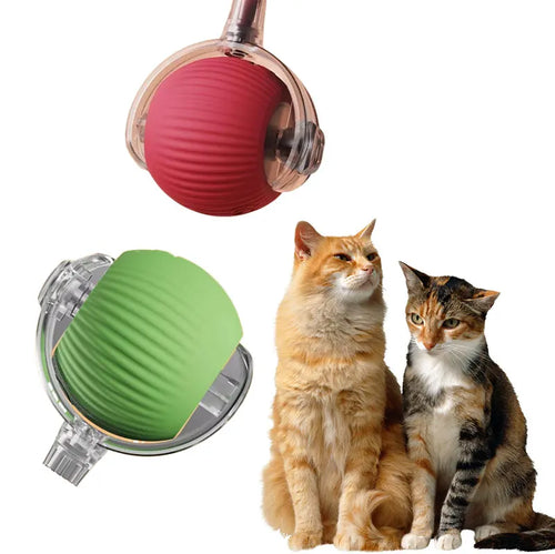 HKM-522451 Vibrant Silicone Cat Toy with Feather Teaser, Long Tail and Rolling Claw Ball for Kittens