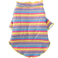 HKM-5225021 Colorful Knitted Dog Shirt in Soft Velvet Fabric - Breathable and Warm Rainbow Design