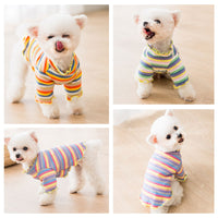 HKM-5225021 Colorful Knitted Dog Shirt in Soft Velvet Fabric - Breathable and Warm Rainbow Design