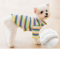 HKM-5225021 Colorful Knitted Dog Shirt in Soft Velvet Fabric - Breathable and Warm Rainbow Design